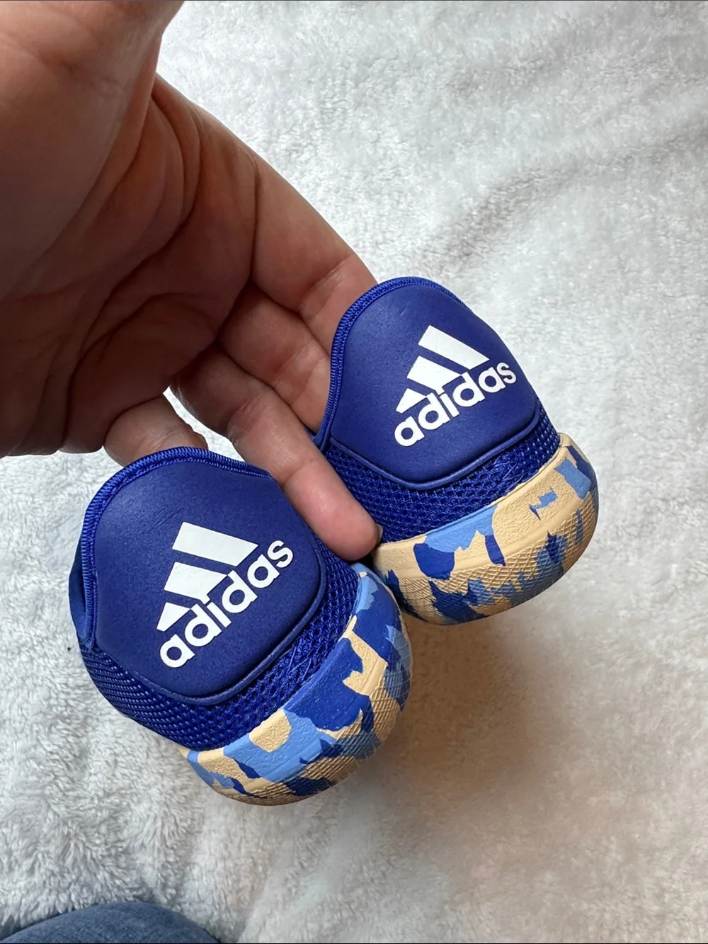 adidas Kids Royal Blue Slip-On Water Shoes with Camouflage Toe